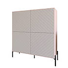 Комод-пенал з чорними металевими ніжками LION Амарант 114х40х126,5 см Рожевий/Білий (LION-042009), фото 2