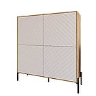 Комод-пенал з чорними металевими ніжками LION Амарант 114х40х126,5 см Дуб Аппалачі/Білий (LION-042011), фото 2