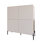 Комод-пенал з чорними металевими ніжками LION Амарант 114х40х126,5 см Самоа Димчастий/Білий (LION-042012), фото 2