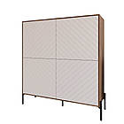 Комод-пенал з чорними металевими ніжками LION Амарант 114х40х126,5 см Дуб Ліворно/Білий (LION-042014), фото 2