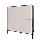 Комод-пенал з чорними металевими ніжками LION Амарант 114х40х126,5 см Бетон темний/Білий (LION-042015), фото 2