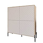 Комод-пенал з чорними металевими ніжками LION Амарант 114х40х126,5 см Дуб сонома/Білий (LION-042016), фото 2