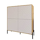 Комод-пенал з чорними металевими ніжками LION Амарант 114х40х126,5 см Дуб Артизан/Білий (LION-042017), фото 2