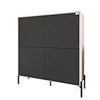 Комод-пенал з чорними металевими ніжками LION Амарант 114х40х126,5 см Самоа Димчастий/Графітовий (LION-042024), фото 2