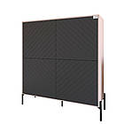 Комод-пенал з чорними металевими ніжками LION Амарант 114х40х126,5 см Рожевий/Графітовий (LION-042025), фото 2