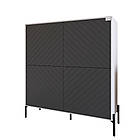 Комод-пенал з чорними металевими ніжками LION Амарант 114х40х126,5 см Німфея Альба (білий)/Графітовий (LION-042026), фото 2