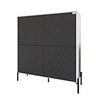 Комод-пенал з чорними металевими ніжками LION Амарант 114х40х126,5 см Бетон Style/Графітовий (LION-042027), фото 2