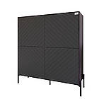 Комод-пенал з чорними металевими ніжками LION Амарант 114х40х126,5 см Бетон темний/Графітовий (LION-042031), фото 2