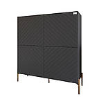 Комод-пенал з золотими металевими ніжками LION Амарант 114х40х126,5 см Антрацит/Графітовий (LION-042034), фото 2