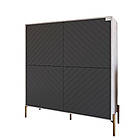 Комод-пенал з золотими металевими ніжками LION Амарант 114х40х126,5 см Бетон/Графітовий (LION-042035), фото 2