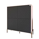 Комод-пенал з золотими металевими ніжками LION Амарант 114х40х126,5 см Рожевий/Графітовий (LION-042037), фото 2