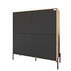 Комод-пенал з золотими металевими ніжками LION Амарант 114х40х126,5 см Дуб Аппалачі/Графітовий (LION-042038), фото 2