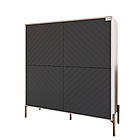 Комод-пенал з золотими металевими ніжками LION Амарант 114х40х126,5 см Самоа Димчастий/Графітовий (LION-042040), фото 2