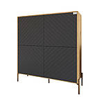 Комод-пенал з золотими металевими ніжками LION Амарант 114х40х126,5 см Дуб Артизан/Графітовий (LION-042041), фото 2