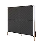 Комод-пенал з золотими металевими ніжками LION Амарант 114х40х126,5 см Німфея Альба (білий)/Графітовий (LION-042043), фото 2