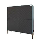 Комод-пенал з золотими металевими ніжками LION Амарант 114х40х126,5 см Граніт сірий/Графітовий (LION-042045), фото 2