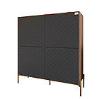 Комод-пенал з золотими металевими ніжками LION Амарант 114х40х126,5 см Дуб Ліворно/Графітовий (LION-042047), фото 2