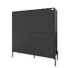 Комод-пенал з золотими металевими ніжками LION Амарант 114х40х126,5 см Бетон темний/Графітовий (LION-042048), фото 2