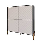 Комод-пенал з золотими металевими ніжками LION Амарант 114х40х126,5 см Антрацит/Білий (LION-042049), фото 2