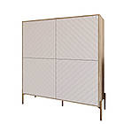 Комод-пенал з золотими металевими ніжками LION Амарант 114х40х126,5 см Дуб сонома трюфель/Білий (LION-042051), фото 2