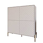 Комод-пенал з золотими металевими ніжками LION Амарант 114х40х126,5 см Кашемір/Білий (LION-042055), фото 2