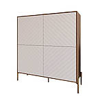 Комод-пенал з золотими металевими ніжками LION Амарант 114х40х126,5 см Дуб Ліворно/Білий (LION-042056), фото 2