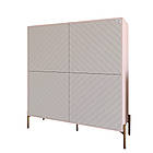 Комод-пенал з золотими металевими ніжками LION Амарант 114х40х126,5 см Рожевий/Білий (LION-042057), фото 2