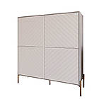 Комод-пенал з золотими металевими ніжками LION Амарант 114х40х126,5 см Шварцвальд/Білий (LION-042059), фото 2