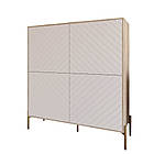 Комод-пенал з золотими металевими ніжками LION Амарант 114х40х126,5 см Дуб сонома/Білий (LION-042060), фото 2