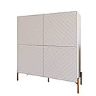 Комод-пенал з золотими металевими ніжками LION Амарант 114х40х126,5 см Бетон Style/Білий (LION-042062), фото 2