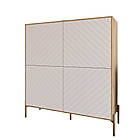 Комод-пенал з золотими металевими ніжками LION Амарант 114х40х126,5 см Дуб Аппалачі/Білий (LION-042063), фото 2