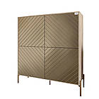 Комод-пенал з золотими металевими ніжками LION Амарант 114х40х126,5 см Дуб сонома/Перламутровий металік (LION-042068), фото 2