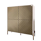 Комод-пенал з золотими металевими ніжками LION Амарант 114х40х126,5 см Самоа Димчастий/Перламутровий металік (LION-042069), фото 2