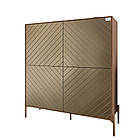 Комод-пенал з золотими металевими ніжками LION Амарант 114х40х126,5 см Дуб Ліворно/Перламутровий металік (LION-042071), фото 2