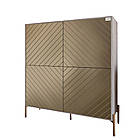 Комод-пенал з золотими металевими ніжками LION Амарант 114х40х126,5 см Шварцвальд/Перламутровий металік (LION-042072), фото 2