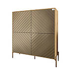 Комод-пенал з золотими металевими ніжками LION Амарант 114х40х126,5 см Дуб Артизан/Перламутровий металік (LION-042076), фото 2