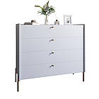 Комод із 4 шухлядами LION Wood із золотими ніжками 100х90х45 см Німфея Альба (білий) (LION-042969), фото 2