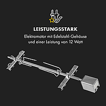 Б/Г Гриль для поросят, 12 Вт, 70 кг, неіржавка сталь Klarstein Sauenland Survivor, Німеччина, фото 4