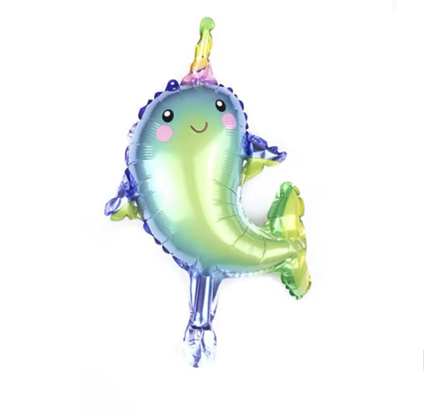 Фольгована кулька міні фігура Нарвал, фото 1