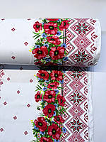 Ткань для скатертей без тефлонового покрытия с принтом Украинская Вышиванка