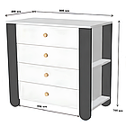 Комод для дитячої кімнати LION Інді з 4 шухлядами та бічними нішами Дуб сонома (LION-042942), фото 6