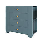 Комод для дитячої кімнати LION Інді з 4 шухлядами та бічними нішами Граніт сірий (LION-042944), фото 2