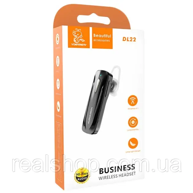 Блютуз гарнитура Denmen DL22, Black