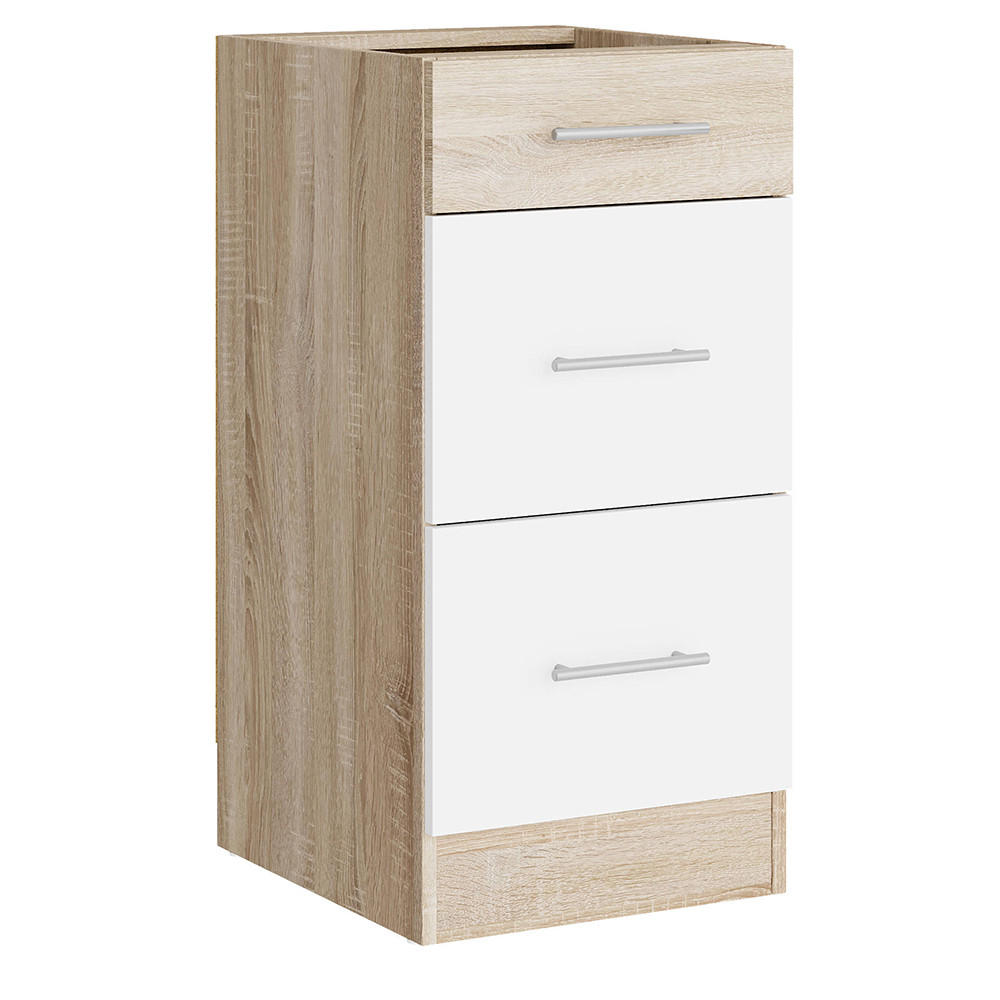 Кухонний модуль на 3 ящики Еверест Еко 400 дуб сонома/німфея альба 40х46х82 см (DTM-071046), фото 1