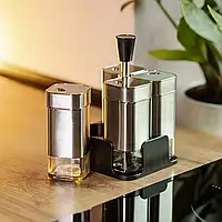 Набір баночок для спецій на підставці 4 предмети 120 мл ємності для приправ Сірий