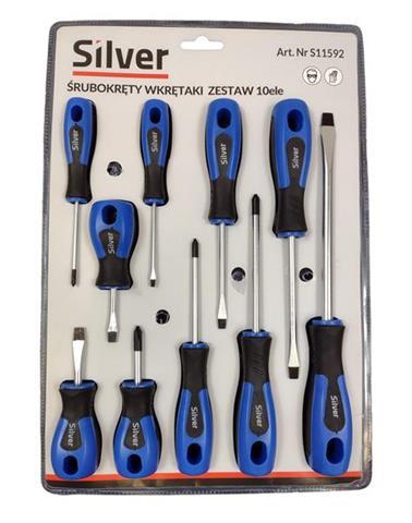 Професійний набір ударних викруток 10 шт Silver S11592 комплект ударних викруток