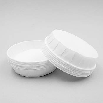 Паперова форма для тарту з посиленим бортиком Біла 9 см — 12 шт.