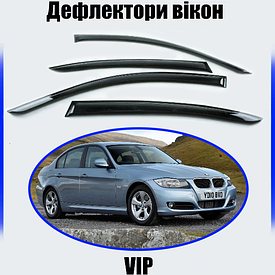 Дефлектори вікон, вітровики BMW3 (E90) седан 2005-2011 (скотч) VIP