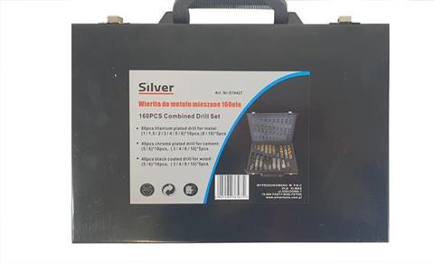 Набір свердел універсальний 160 шт. Silver S10427 свердла для дрилі набір