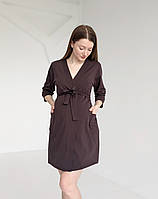 Комплект халат і сорочка з кліпсами для годування DARK CHOCOLATE, фото 9